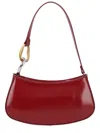 Staud Ollie Cow Leather Crescent Shoulder Bag In Red
