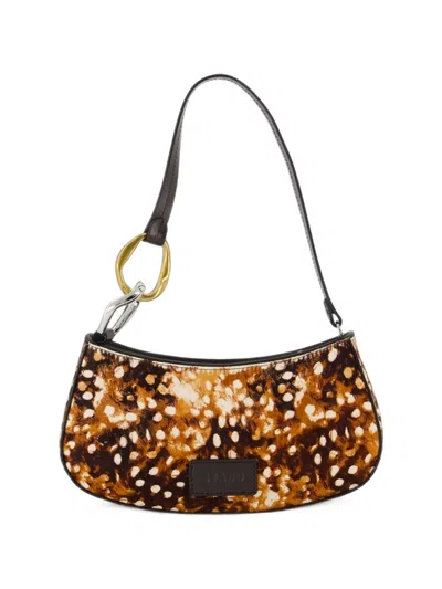 Staud Ollie Haircalf Shoulder Bag In Brown