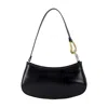 Staud Curved Rectangular Black Shoulder Handbag With Chain Link Strap In Black
