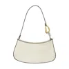 Staud Crescent-shaped Handbag With Gold And Silver Hardware In White