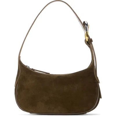 Staud Ollie Metallic Leather Shoulder Bag In Red
