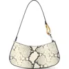 Staud Ollie Metallic Leather Shoulder Bag In White