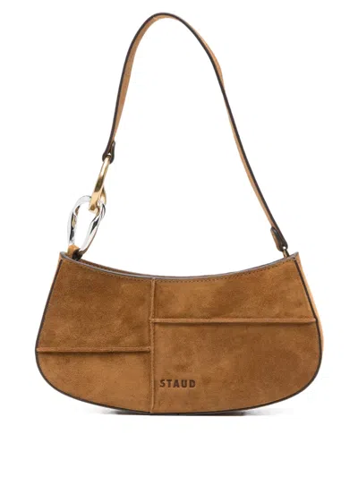 Staud Ollie Panelled Shoulder Bag In Brown