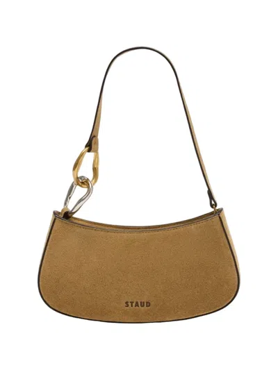 Staud Ollie Ring-detail Shoulder Bag In Brown