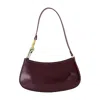 Staud Ollie Shoulder Bag - Leather - Burgundy In Black