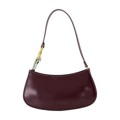 Staud Ollie Shoulder Bag - Leather - Burgundy In Black