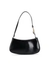 Staud Ollie Polished Leather Top Handle Bag In Black