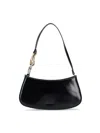 Staud Curved Rectangular Black Shoulder Handbag With Chain Link Strap In Black