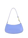 Staud Ollie Leather Shoulder Bag In Blue Hydrangea