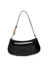 Staud Curved Rectangular Black Shoulder Handbag With Chain Link Strap In Black