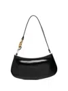 Staud Curved Rectangular Black Shoulder Handbag With Chain Link Strap In Black