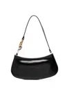 Staud Curved Rectangular Black Shoulder Handbag With Chain Link Strap In Black