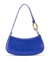 Staud Ollie Snake Embossed Leather Shoulder Bag In Blue