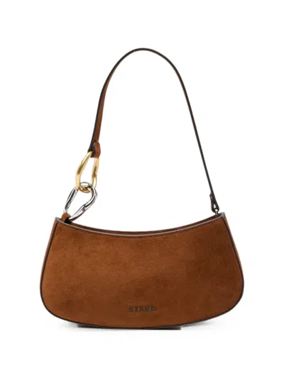 Staud Ollie Suede Shoulder Bag In Brown