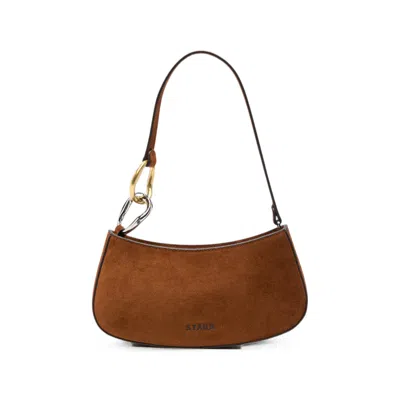 Staud Ollie Suede Shoulder Bag In Brown
