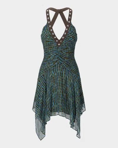 Staud Olympia Abstract Printed A-line Minidress In Multi