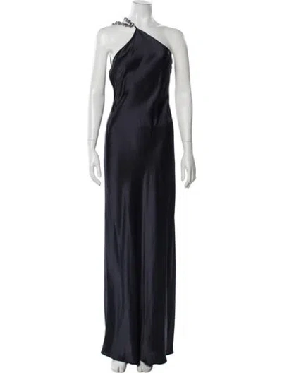 Pre-owned Staud One-shoulder Long Dress In Blue