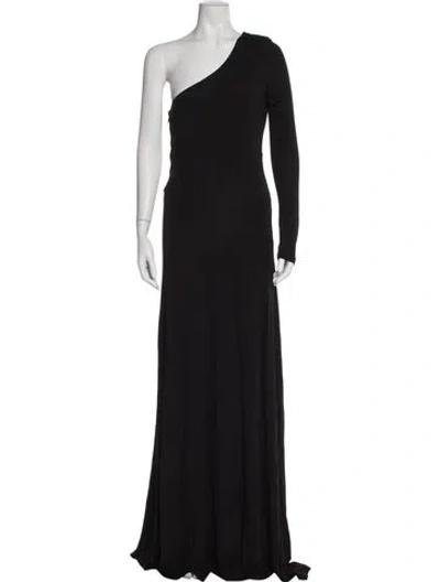 Pre-owned Staud One-shoulder Long Dress In Gray