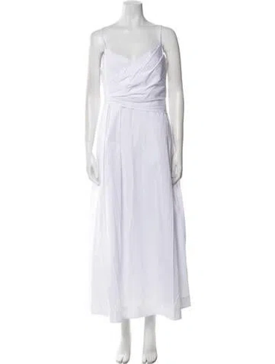 Pre-owned Staud One-shoulder Long Dress W/ Tags In White
