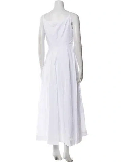 Pre-owned Staud One-shoulder Long Dress In White