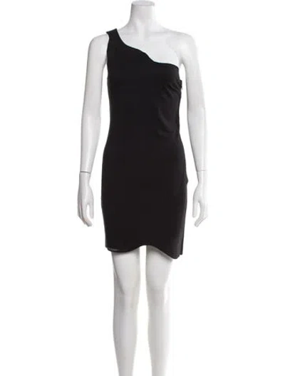 Pre-owned Staud One-shoulder Mini Dress In Black