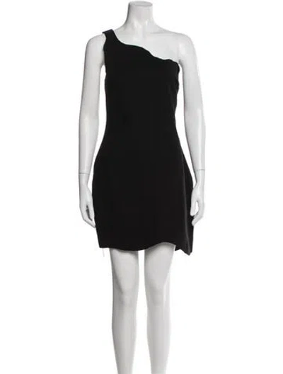Pre-owned Staud One-shoulder Mini Dress In Black