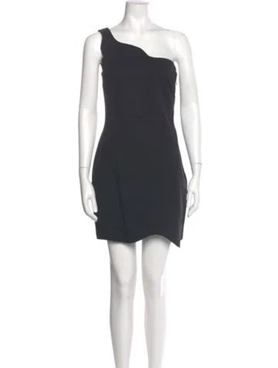 Pre-owned Staud One-shoulder Mini Dress W/ Tags In Gray