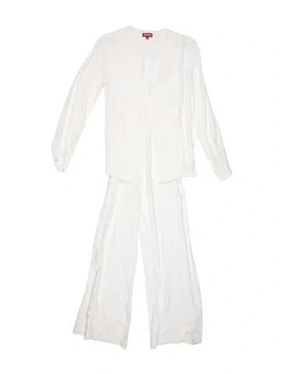 Pre-owned Staud Open Front Jumpsuit In White