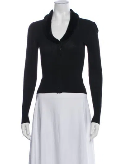 Pre-owned Staud Open Front Sweater In Black