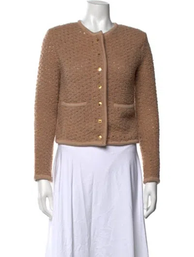 Pre-owned Staud Open Front Sweater In Brown/neutrals