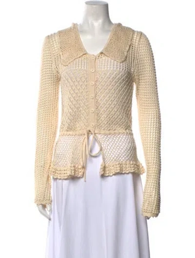 Pre-owned Staud Open Front Sweater In Neutrals