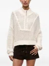 Staud Cropped Hampton Sweater Ivory In Multi