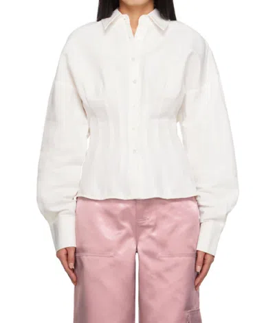 Staud Off-white Ophelia Shirt In Ivy Ivory