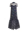Staud Calluna Ruffled Organza Maxi Dress In Navy
