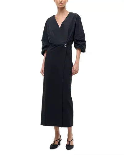Staud Orion Midi Dress In Black
