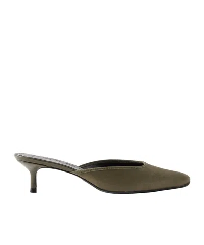 Staud Otto Satin Mules In Green