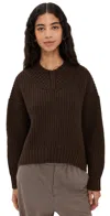 Staud Otto Ribbed-knit Wool-blend Sweater In Brown