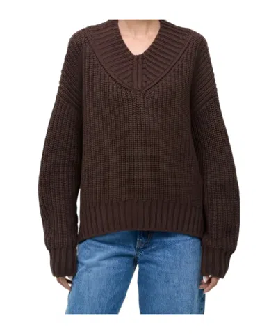 Staud Otto V-neck Sweater In Black