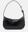 Staud Owen Small Leather Shoulder Bag In Black