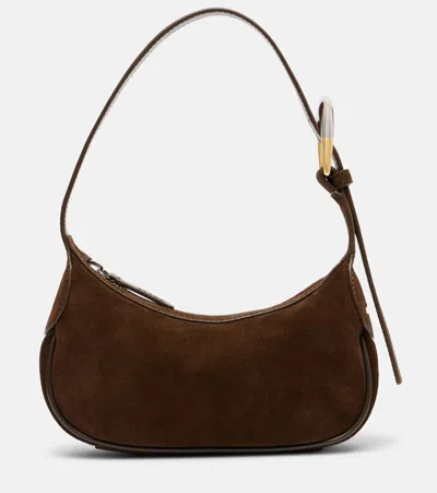 Staud Owen Suede Shoulder Bag In Brown