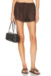Staud Paddle Linen Short In Brown
