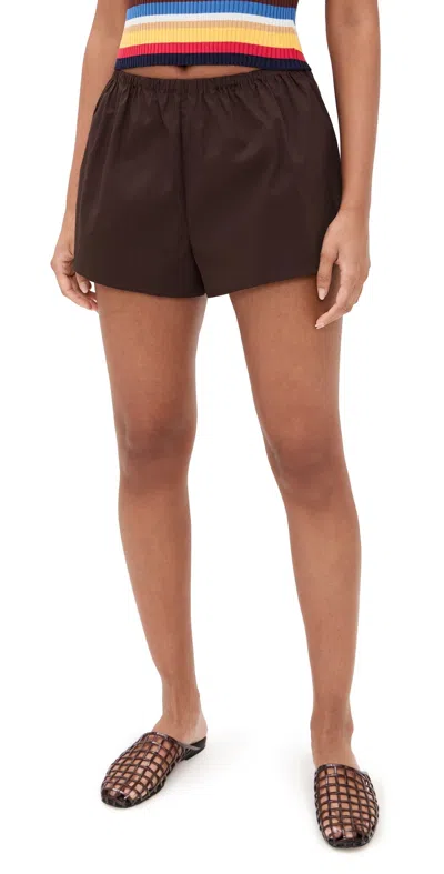 Staud Paddle Shorts Earth In Brown