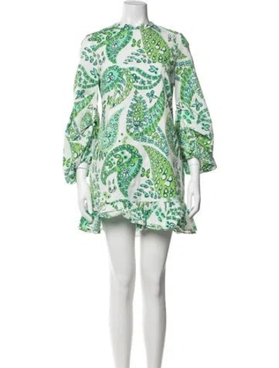 Pre-owned Staud Paisley Print Mini Dress In Multicolor