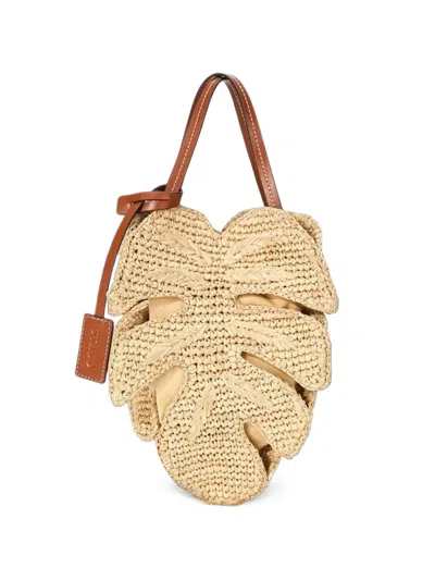 Staud Palm Leaf-shaped Raffia Tote In Neutrals
