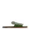 Staud Palm Leather Sandals In Green