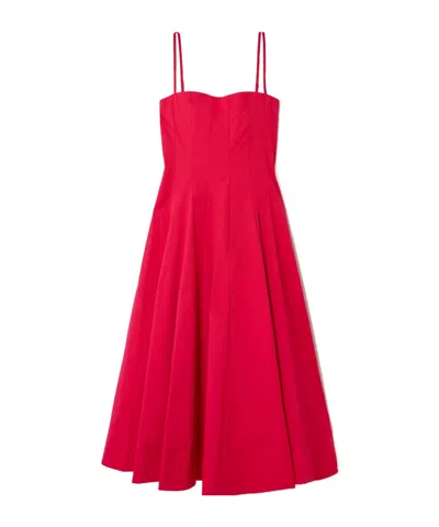 Staud Paneled Midi Dress In Red