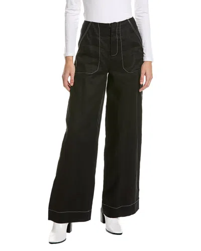 Staud Park Linen Pant In Black