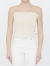 Staud Women's Parma Linen Pleated Tube Top, Natural In Beige