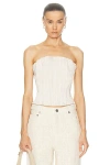 Staud Women's Parma Linen Pleated Tube Top, Natural In Natural