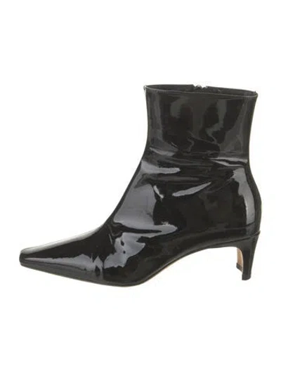 Pre-owned Staud Patent Leather Boots In Black